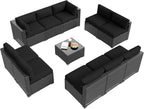 Aoxun Patio Furniture Set, 11 Piece Outdoor Sectional Sofas - Image 9