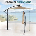 OLIXIS Offset Patio Umbrella, 9.7FT Cantilever Table Umbrellas - Image 5