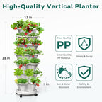 7 Tiered Strawberry Vertical Planters, 2 Pack Stacking Tower Garden - Image 4