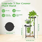 3 Tier Plant Stand Indoor Outdoor, Corner Tierd Metal Flower Shelf Pot Holder - Image 2