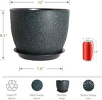 12inch Large Plant Pot, Modern Plastic Planter - Image 2