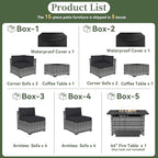 Aoxun 15 Piece Patio Furniture Set - Image 5
