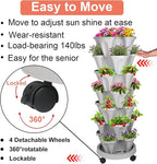 GameXcel Vertical Planter 7 Tier Stackable Planters Garden Planters Strawberry - Image 5