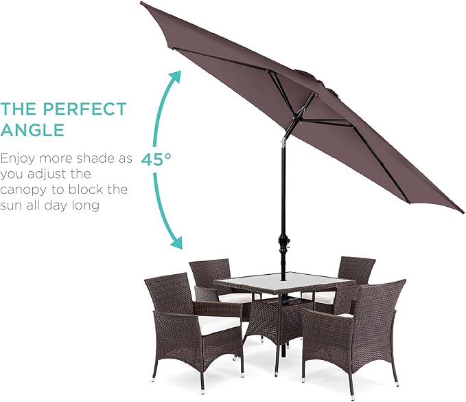 Best Choice Products 10ft Outdoor Table Compatible Steel Polyester Market Patio - Image 2
