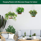 3 Pack Hanging Planters Set, 8 Inch Indoor Outdoor Hanging Plant Pot Basket - Image 6