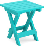 LUE BONA Small Outdoor Folding Side Table, HDPS Outside End Table - Image 7