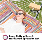 2 Person 12FT Hammocks for Outside, Double Quilted Fabric Outdoor Hammock - Image 4