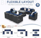 NICESOUL 9 Piece Large Outdoor Patio Furniture Set - Image 4