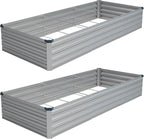 Vengarus 2 Pack 9x3x1FT Galvanized Raised Garden Bed Kit, Outdoor Metal Planter by Vengarus