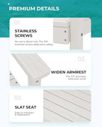 SERWALL Outdoor Dining Set for 6, HDPE Dining Furniture Set - Image 7