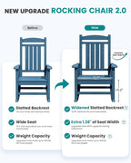 SERWALL Oversized Outdoor Rocking Chair, All-Weather Patio Rocking Chair - Image 7