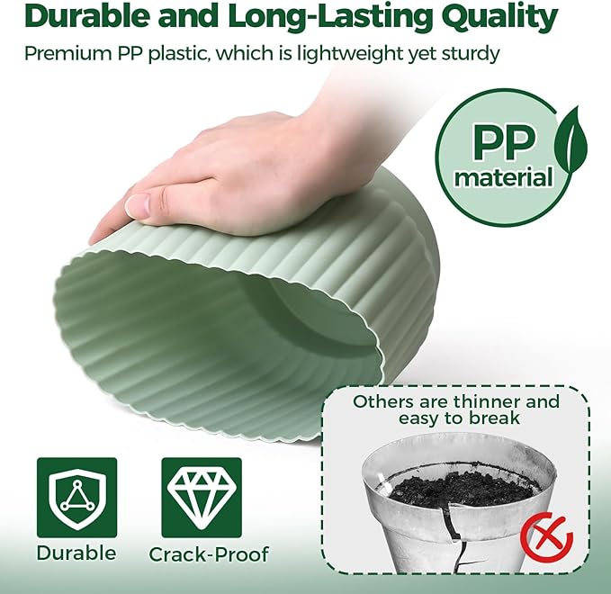 T4U 7 Inch Self Watering Pots for Indoor Plants, 4 Pack Plant Pots, Self - Image 5