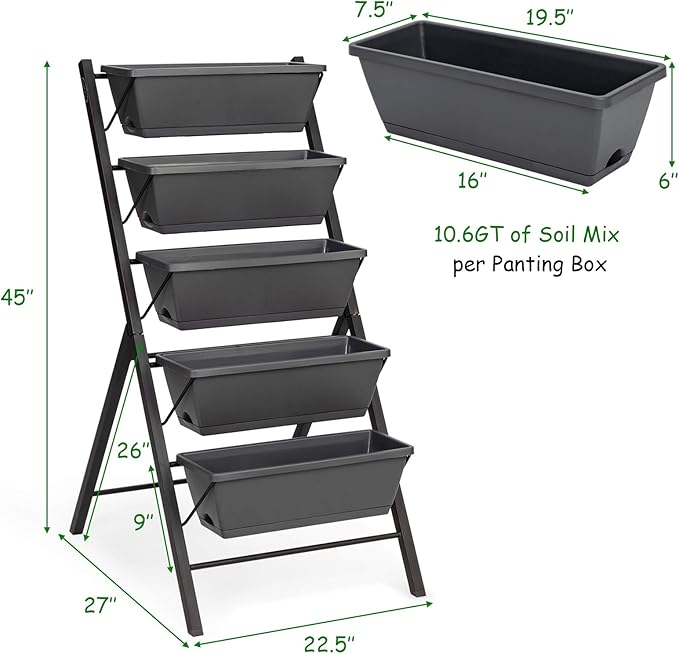 Giantex Set of 2 Vertical Raised Garden Bed, Elevated Planter Raised Beds - Image 4