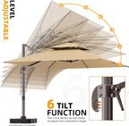 9' X 12' Patio Umbrellas Double Top Large Rectangle Umbrella Heavy Duty - Image 6