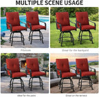 Kozyard Isabella Outdoor Swivel Bar Chairs, Counter Height Patio Bar Stools Set - Image 7