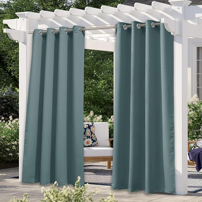 NICETOWN Greyish Blue Outdoor Curtains by NICETOWN