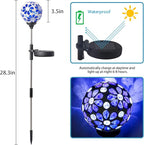 WNP Solar Garden Decorative Stakes Blue Outdoor Waterproof Mosaic Solar Powered - Image 5