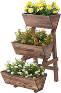 3-Tiers Wooden Raised Garden Bed Tiered Planter Box Flower Pots Vertical Garden by Dawnyard