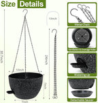 WOUSIWER Self Watering Hanging Planters, 2 Pack 12'' Plastic Pots - Image 4
