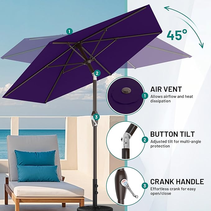AreShark 7.5FT Patio Umbrella Table Market Umbrella - Image 6