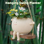 2 Pcs Swing Hanging Planters for Indoor Plants Swinging Plant Pot Face Hanging - Image 3