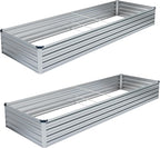 2PCS 8x4x1FT Galvanized Raised Garden Bed Kit, Vegetable Boxes-Rectangle Metal by DIIYIV