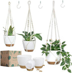 Hanging Planters with Macrame Plant Hangers by Bouqlife