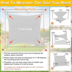 KANAGAWA Sun Shade Sail 20'x20' Grey Rectangle UV Block Canopy Awning Shelter - Image 2