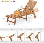 LUE BONA Outdoor Chaise Lounge, HDPS Chaise Lounger, 5 Positions Adjustable - Image 2