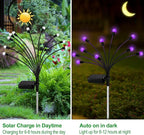 Kohlrabi Solar Garden Lights Outdoor, 6 Pack 60 LED Solar Purple Firefly Lights - Image 3