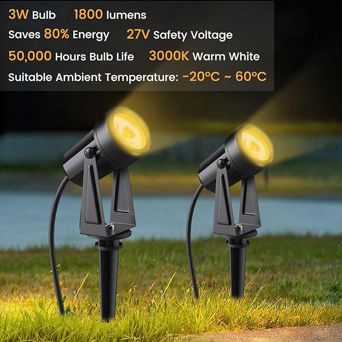 Low Voltage Landscape Lighting, 6 Pack Outdoor LED Landscape Spotlights - Image 4