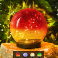 Outdoor Waterproof Solar Gradient Red Globe Lights, Led Solar Round Gazing by Unknown