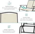 Best Choice Products 2-Person Outdoor Patio Swing Glider Steel Bench Loveseat - Image 5