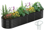 Garden Box Raised Flower Bed Galvanized Metal Planter Round Raised Garden Bed by ZFHgarden