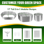 17" Tall Elevated Oval Metal Raised Garden Bed - 4ft x 2ft in Size and 0.8MM - Image 2