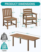 SERWALL 11-Piece Outdoor Dining Set, All Weather HDPE Outdoor Furniture Set - Image 3