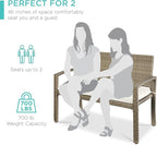 Best Choice Products Outdoor Bench 2-Person Wicker Garden Patio Benches Seating - Image 6