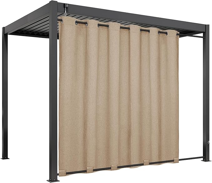 Easy-Going Linen Look Outdoor Curtains Waterproof Windproof Porch Curtains by Easy-Going