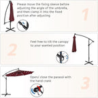 Yaheetech 10FT Solar Offset Umbrella - Image 7