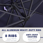 PURPLE LEAF 9' X 11.5' Cantilever Outdoor Rectangle Umbrella Patio Umbrella - Image 6
