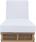 SAFAVIEH Outdoor Collection Gillian Tan Rope/White Cushion Chaise Lounge Chair by SAFAVIEH