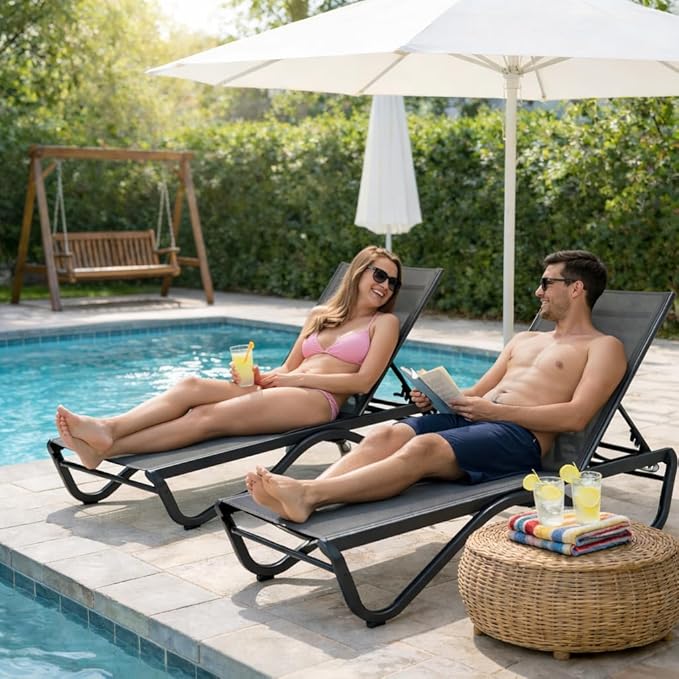 Kozyard Outdoor Chaise Lounge Chair, Full Flat Adjustable Patio Lounger - Image 8