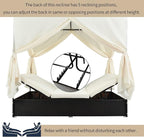 Patio Chaise Lounge, PE Rattan Outdoor Patio Wicker Sunbed Daybed - Image 3