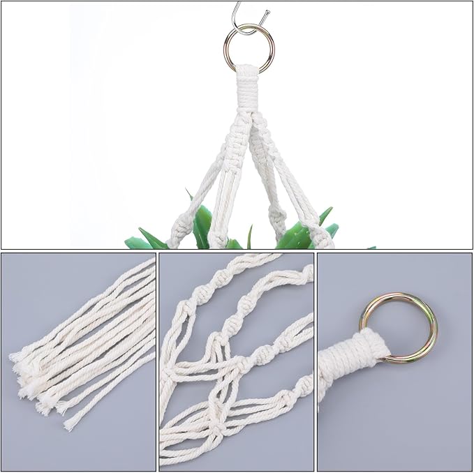 Sliverdew Macrame Plant Hanger, 2 Pack Boho Hanging Planters Baskets - Image 2