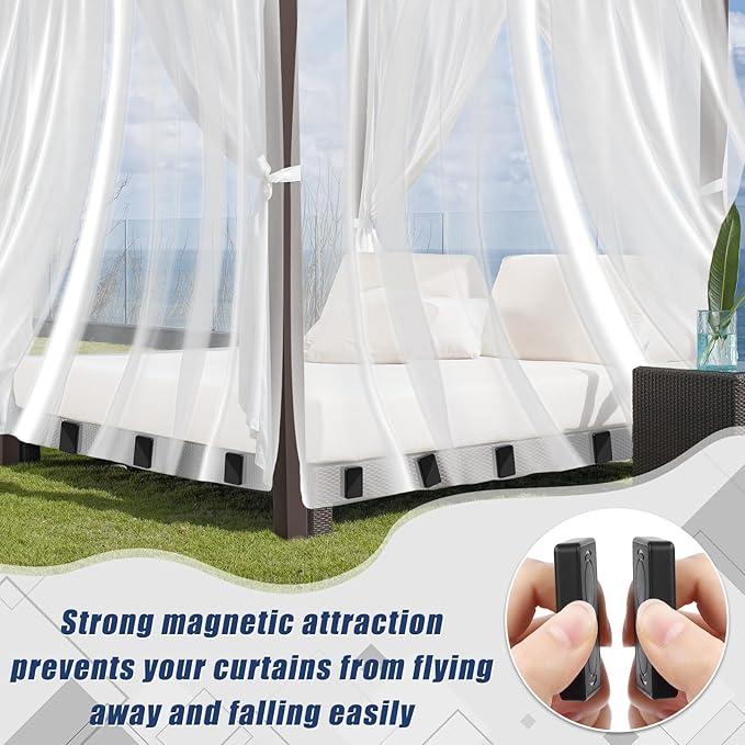 18 Pcs Outdoor Curtain Weights, Plastic Wrapped Magnetic Drapery Weights - Image 5
