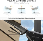 PURPLE LEAF 9' X 12' Left-right Tilt Patio Umbrella Outdoor Cantilever Swivel - Image 3