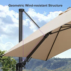 PURPLE LEAF 8.2' X 11.5' Left-right Tilting Patio Umbrella Outdoor Cantilever - Image 9