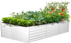 A ANLEOLIFE 8X4X1.5 ft Galvanized Raised Garden Bed, Rectangle Above Ground by AAnleolife