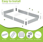 2PCS 8x4x1FT Galvanized Raised Garden Bed, Galvanized Planter Raised Garden - Image 3