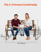 VEVOR Outdoor Bench, 50 inch, Carbon Steel Metal Frame - Image 3